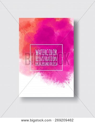 Watercolor Poudre, Pink, Fuchsia Color Design Banner. Vector Illustration