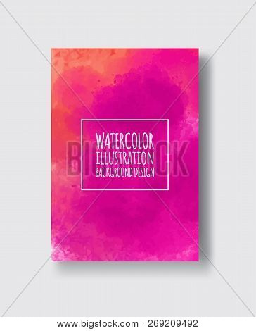 Watercolor Poudre, Pink, Fuchsia Color Design Banner. Vector Illustration