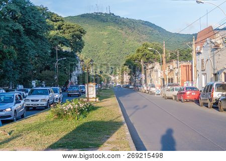 Salta, Argentina - April 9, 2015: View Of A Street In Salta Argentina