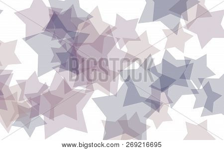 Multi Colored Translucent Stars On A White Background. Red Tones. 3d Illustration