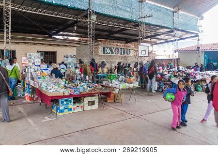 Tilcara, Argentina  - April 12, 2015: View Of A Market In Tilcara Village