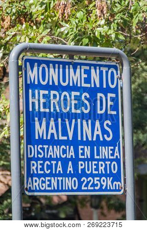 Sign In Cordoba: Monument Of Heroes Of Falkland Islands Malvinas .