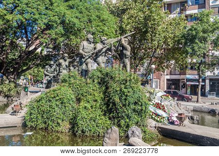 Cordoba, Argentina - April 2, 2015: Monument Of Heroes Of Falkland Islands Monumento Heroes De Malvi