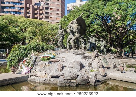 Cordoba, Argentina - April 2, 2015: Monument Of Heroes Of Falkland Islands Monumento Heroes De Malvi