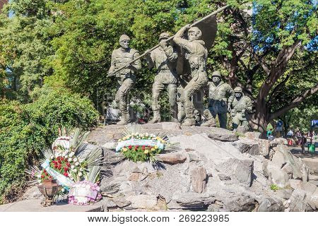 Cordoba, Argentina - April 2, 2015: Monument Of Heroes Of Falkland Islands Monumento Heroes De Malvi