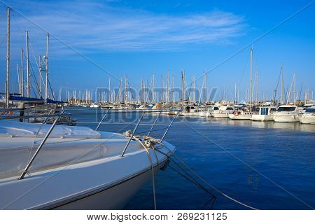 Denia marina boats in Nautico at Alicante province of Spain