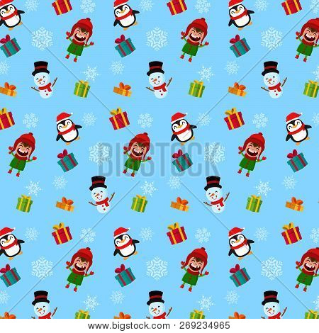 Merry Christmas And Happy New Year Pattern.