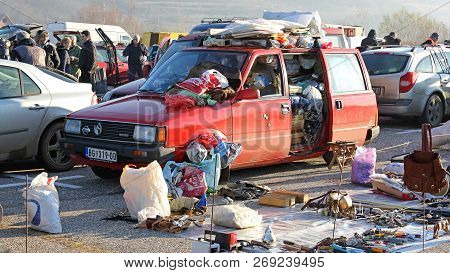 Belgrade, Serbia - December 13, 2014: Bubanj Potok Flea Market In Belgrade, Serbia.