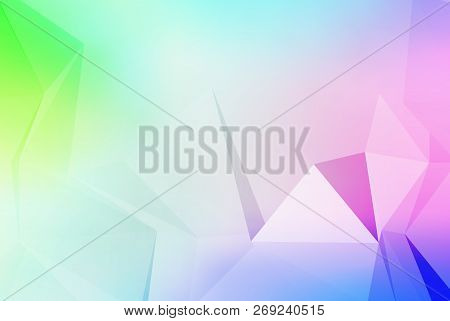 Vector Art Of Faceted 3d Crystal Colorful Shapes, Banners. Horizontal Crystal Banners, Faceted Color