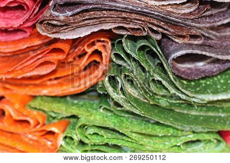 Different Colored Sweet Tklapi From Georgian Cuisine