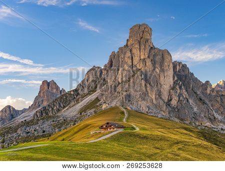 Summer View To Passo Giau Dolomites, Italy, Europe