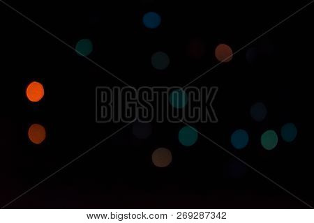 Colorful Lights Bokeh Background, Chrismas Lights Bokeh. Colorful Abstract Background. Blurred And G