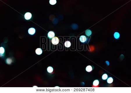 Colorful Lights Bokeh Background, Chrismas Lights Bokeh. Colorful Abstract Background. Blurred And G