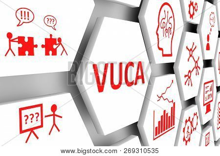 Vuca Concept Cell Background 3d Render Illustration