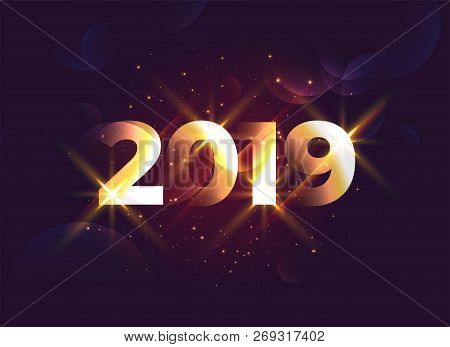 Shiny 2019 Creative New Year Background Vector Illustration