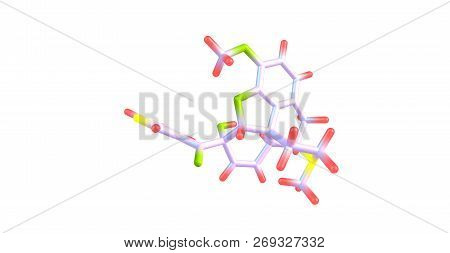 Nicocodeine Molecular Structure Isolated On White