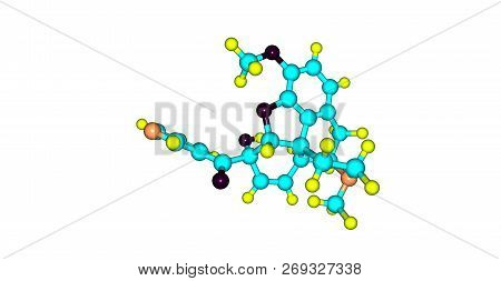 Nicocodeine Molecular Structure Isolated On White