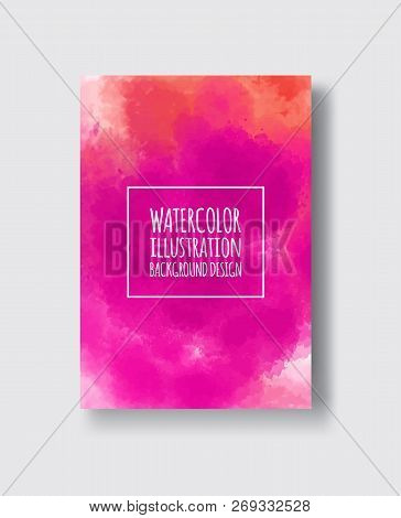 Watercolor Poudre, Pink, Fuchsia Color Design Banner. Vector Illustration