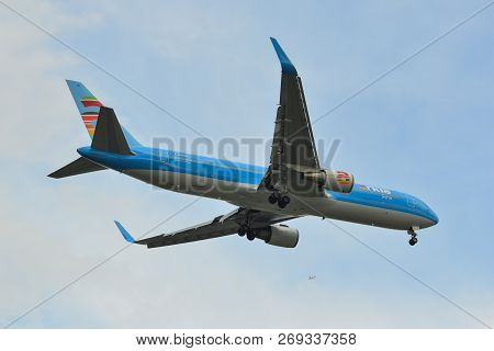 Passenger Airplane Landing At The Airport