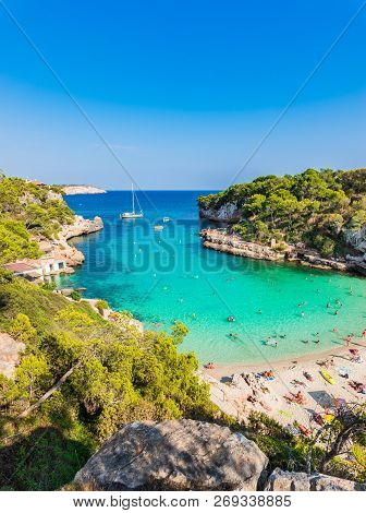 Mediterranean Sea Island, Spain Majorca Beach Of Cala Llombards Bay