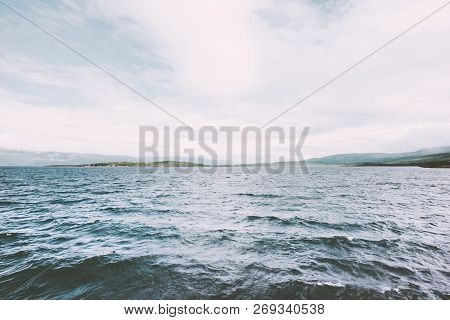 Tornetrask Lake Landscape In Sweden Travel View Abisko National Park Wilderness Nature Summer Season