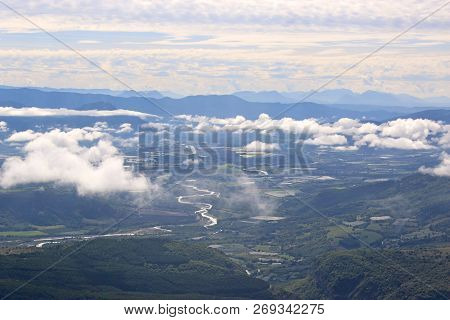 Valley In The French Alps From The Chabre Mountain