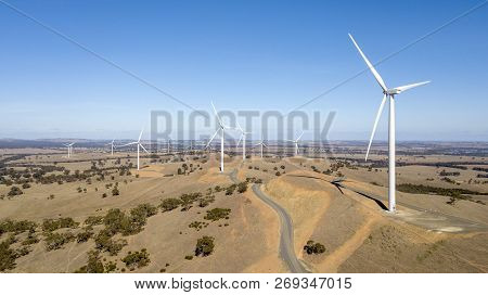 Windmills Over Hills  Aerial Photo