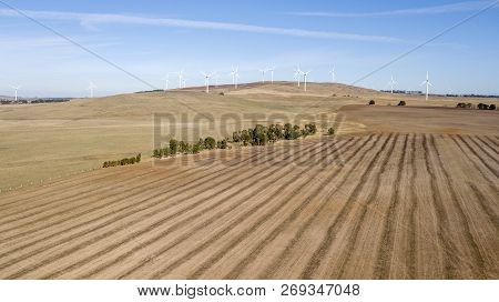 Windmills Over Hills  Aerial Photo