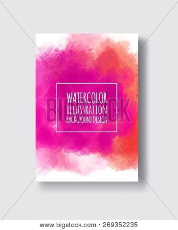 Watercolor Poudre, Pink, Fuchsia Color Design Banner. Vector Illustration