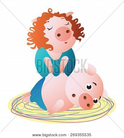 A Pig Specialist Makes Massage To Client. Female