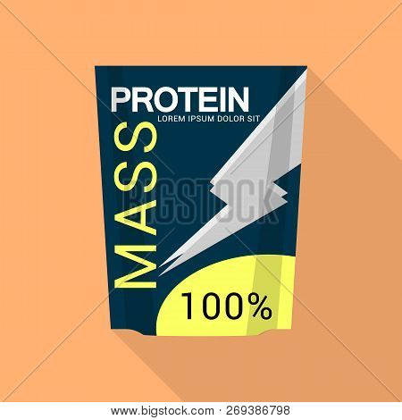Mass Protein Icon. Flat Illustration Of Mass Protein Icon For Web Design