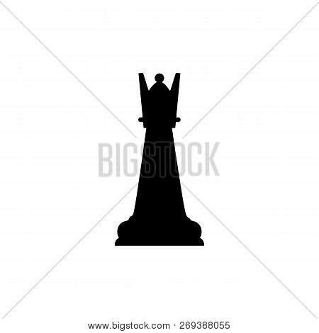 Quenn Chess Icon. Vector Illustration, Flat Design.