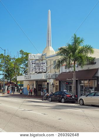 Miami, Florida 11-21-2018 The Tower Theater On Calle Ocho - Eigth Street - In Miamis Little Havana.