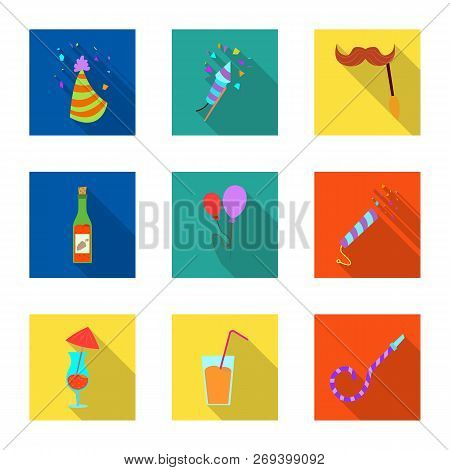 Vector Design Of Party And Birthday Symbol. Set Of Party And Celebration Stock Vector Illustration.