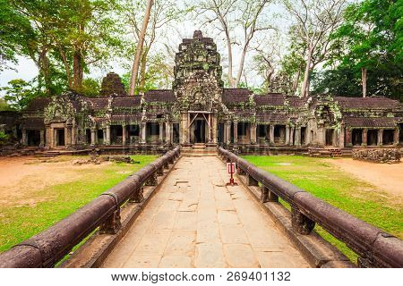 Ta Prohm Or Prasat Taprohm Is The Temple At Angkor In Siem Reap In Cambodia
