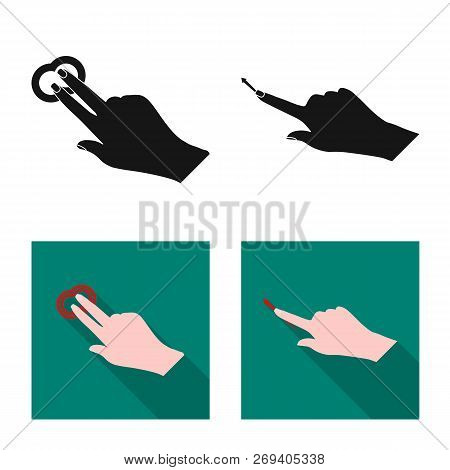 Vector Design Of Touchscreen And Hand Icon. Set Of Touchscreen And Touch Vector Icon For Stock.