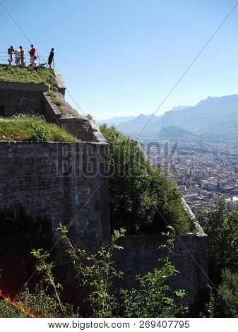 People On An Observation Point In Grenoble.