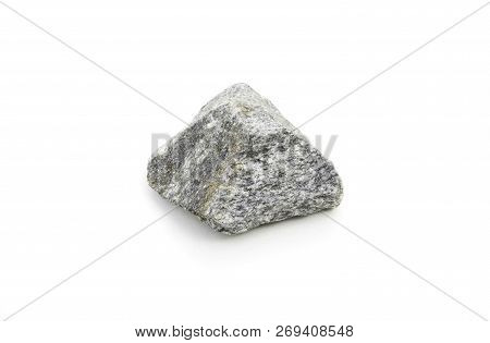 Close Up Of Syenite Stone Isolated Over White Background