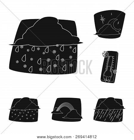 Vector Illustration Of Weather And Climate Symbol. Collection Of Weather And Cloud Stock Vector Illu