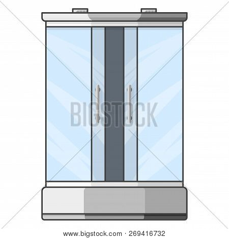 Shower Cubicle Icon On White Background. Vector Illustration.