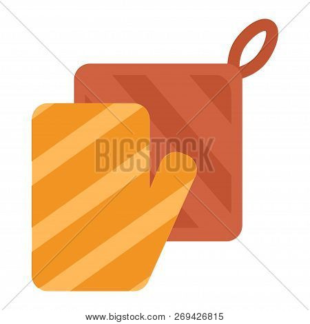 Glove And Potholder Kitchen. Vector Illustration. Eps 10.