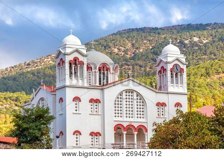 Church Of Holy Cross In Pedoulas Village. Nicosia District, Cyprus.