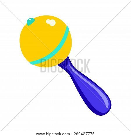 A Toy For A Child Is A Rattle For A Boy, A Blue Toy. Vector Illustration. Eps 10.
