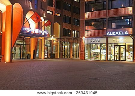 Tallinn, Estonia - August 30, 2018: Modern Architecture Of Metropol Hotel In Rotermann Quarter In Th