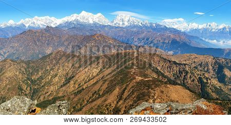 Panoramic View Of Himalaya Range From Pikey Peak - Trekking Trail From Jiri Bazar To Lukla And Evere