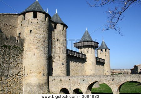 View At The Carcassonne Castle, France