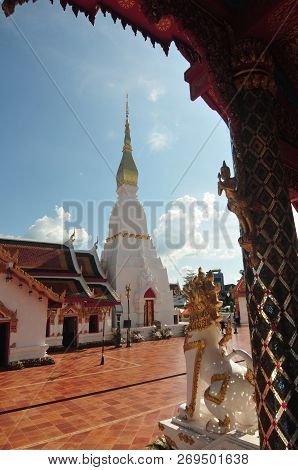 Sakon Nakhon ,thailand - October 23,2018 : Wat Phra That Choeng Chum, Sakon Nakhon ,thailand