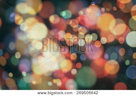 Bokeh Abstract Texture. Colorful. Defocused Background. Blurred Bright Light. Circular Points.