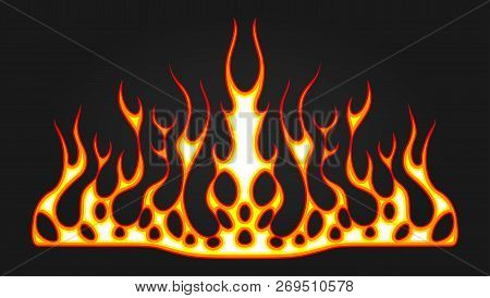 Blazing Fire Decals For The Hood Of The Car. Hot Rod Racing Flames. Vinyl Ready Tribal Flames. Vehic