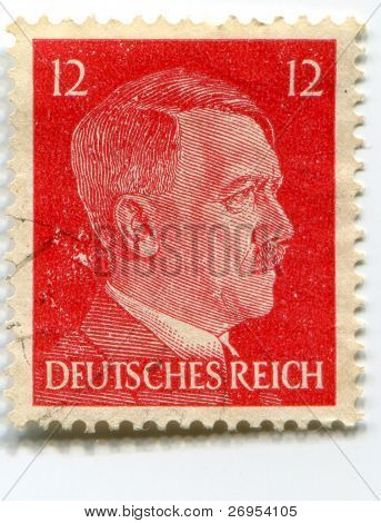เยอรมนี - เซอร์กา 1941: แสตมป์พิมพ์ในนาซีเยอรมนีแสดงภาพของ Adolf Hitler ชุด เซอร์กา 